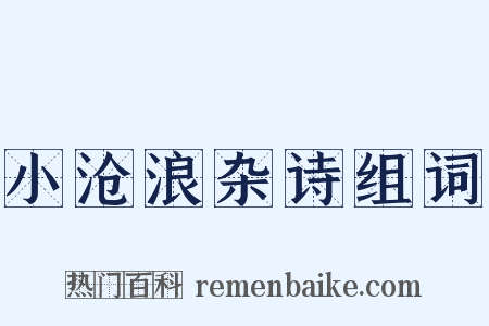 小沧浪杂诗组词是什么意思的图片